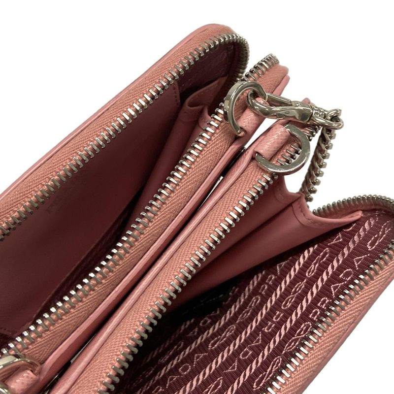 Prada Handbag Triangle Mini Pouch 1nr015 Petalo (pink) Chain Handle Re-nylon