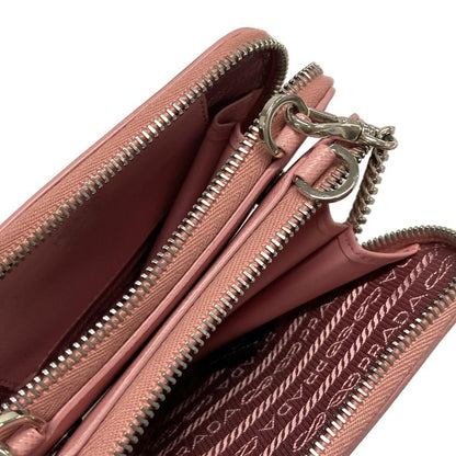 Prada Handbag Triangle Mini Pouch 1nr015 Petalo (pink) Chain Handle Re-nylon