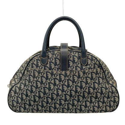 DIOR Christian Dior Handbag Double Saddle Bag Trotter Navy X Ivory Leather