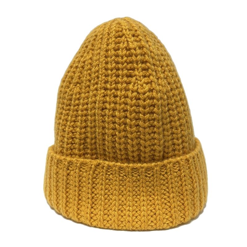 Louis Vuitton Knit Hat - M76049 Dark Yellow Leather Patch Cashmere
