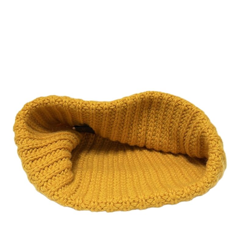 Louis Vuitton Knit Hat - M76049 Dark Yellow Leather Patch Cashmere