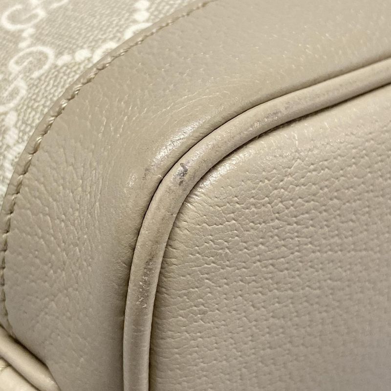 Gucci Tote Bag Double G Mini Tote Bag GG Supreme 811716 Gray X Ivory X Beige