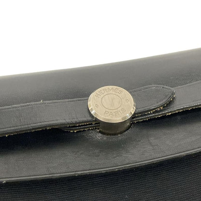Hermes Shoulder Bag Herbag Her Bag TPM Black Silver Hardware Leather