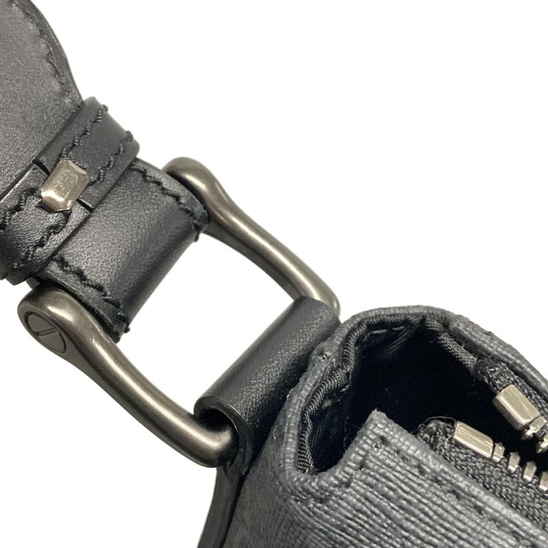 Gucci Shoulder Bag GG Supreme 387514 Dark Gray X Light Gray X Black Leather