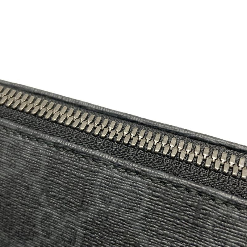 Gucci Shoulder Bag GG Supreme 387514 Dark Gray X Light Gray X Black Leather