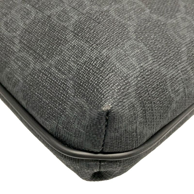 Gucci Shoulder Bag GG Supreme 387514 Dark Gray X Light Gray X Black Leather