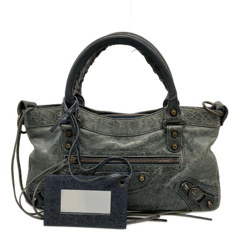 Balenciaga Handbag The First 103208 Green Leather