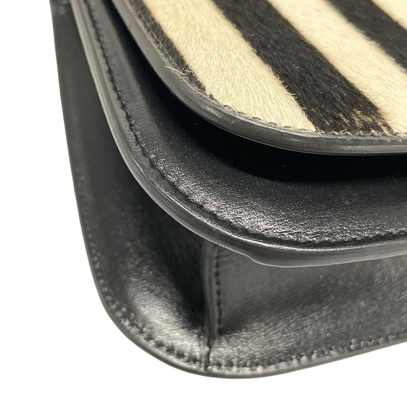 Saint Laurent Paris Shoulder Bag Spontini Satchel Small 512853 Black X Ivory