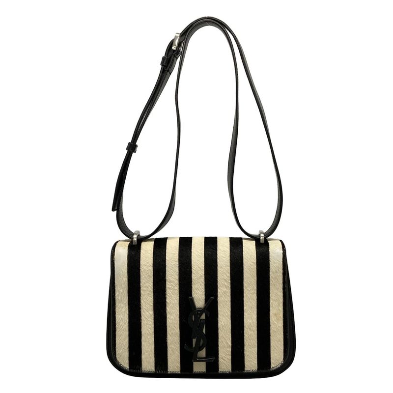 Saint Laurent Paris Shoulder Bag Spontini Satchel Small 512853 Black X Ivory