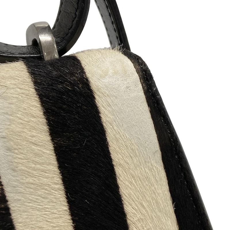 Saint Laurent Paris Shoulder Bag Spontini Satchel Small 512853 Black X Ivory