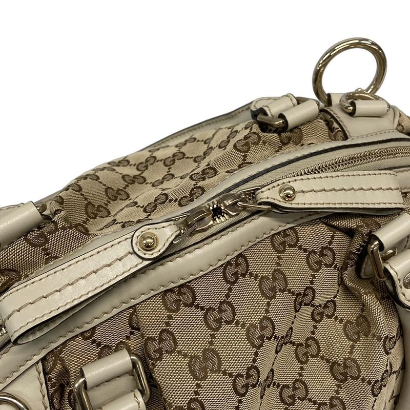 Gucci Handbag Sookie GG Pattern 223974 Dark Brown X Beige X Ivory Leather