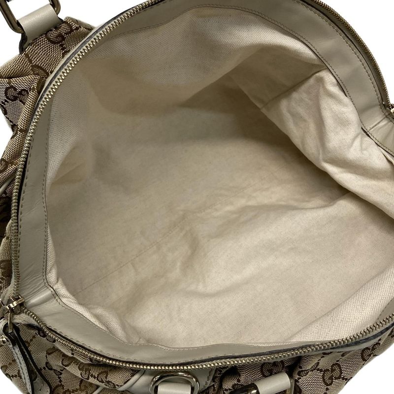 Gucci Handbag Sookie GG Pattern 223974 Dark Brown X Beige X Ivory Leather