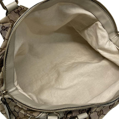 Gucci Handbag Sookie GG Pattern 223974 Dark Brown X Beige X Ivory Leather