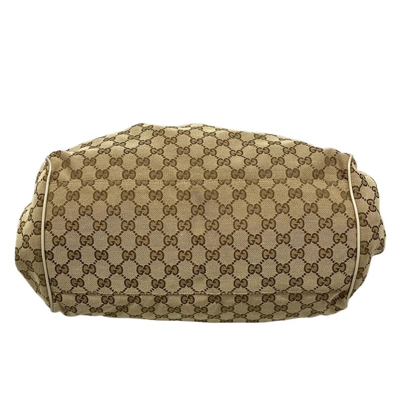 Gucci Handbag Sookie GG Pattern 223974 Dark Brown X Beige X Ivory Leather
