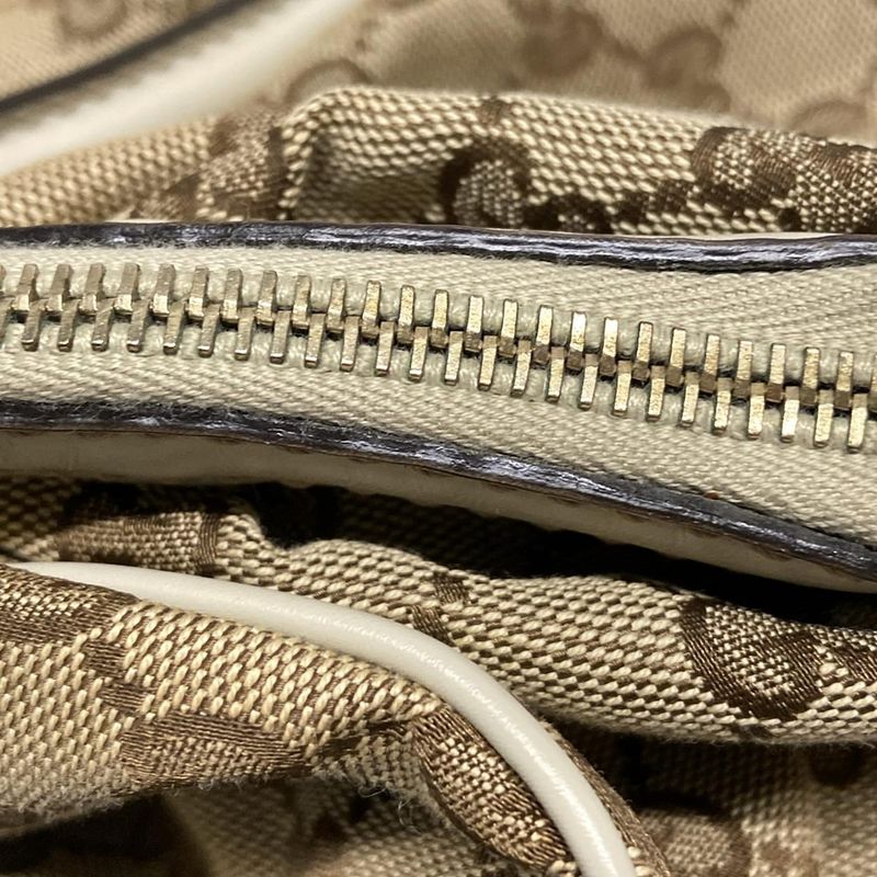 Gucci Handbag Sookie GG Pattern 223974 Dark Brown X Beige X Ivory Leather