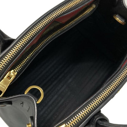 Prada Tote Bag Galleria Small Bag Black X Red Paradigm Leather