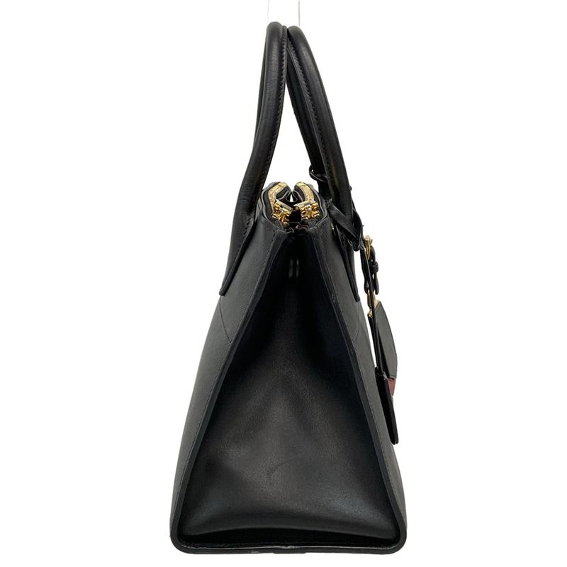 Prada Tote Bag Galleria Small Bag Black X Red Paradigm Leather