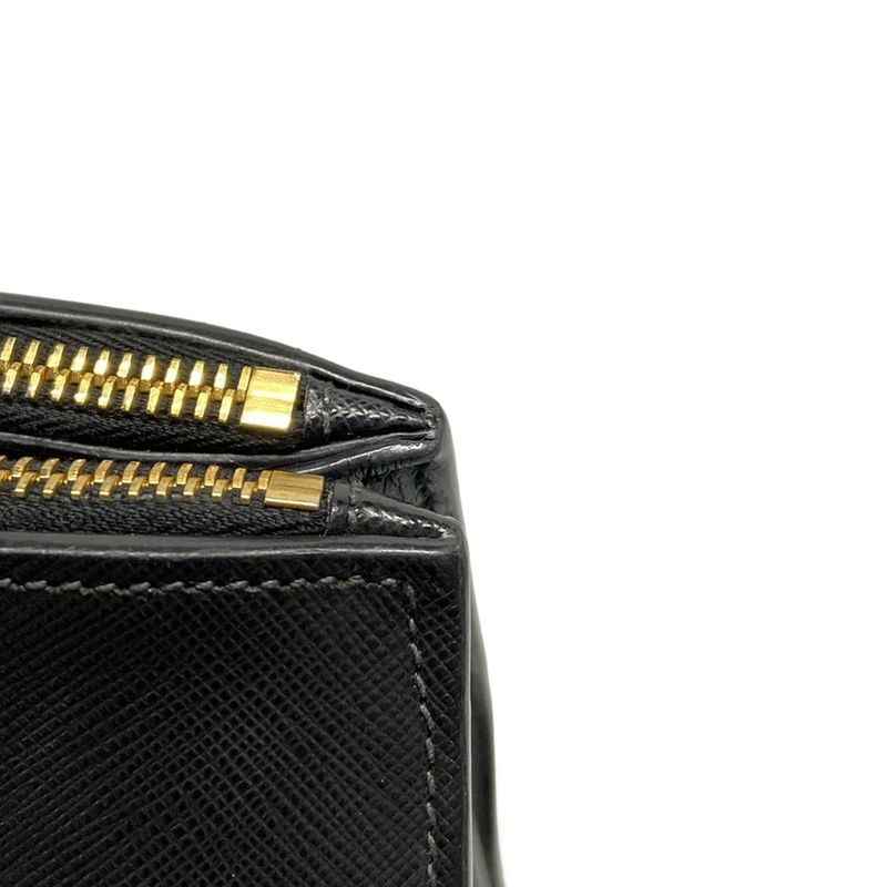 Prada Tote Bag Galleria Small Bag Black X Red Paradigm Leather