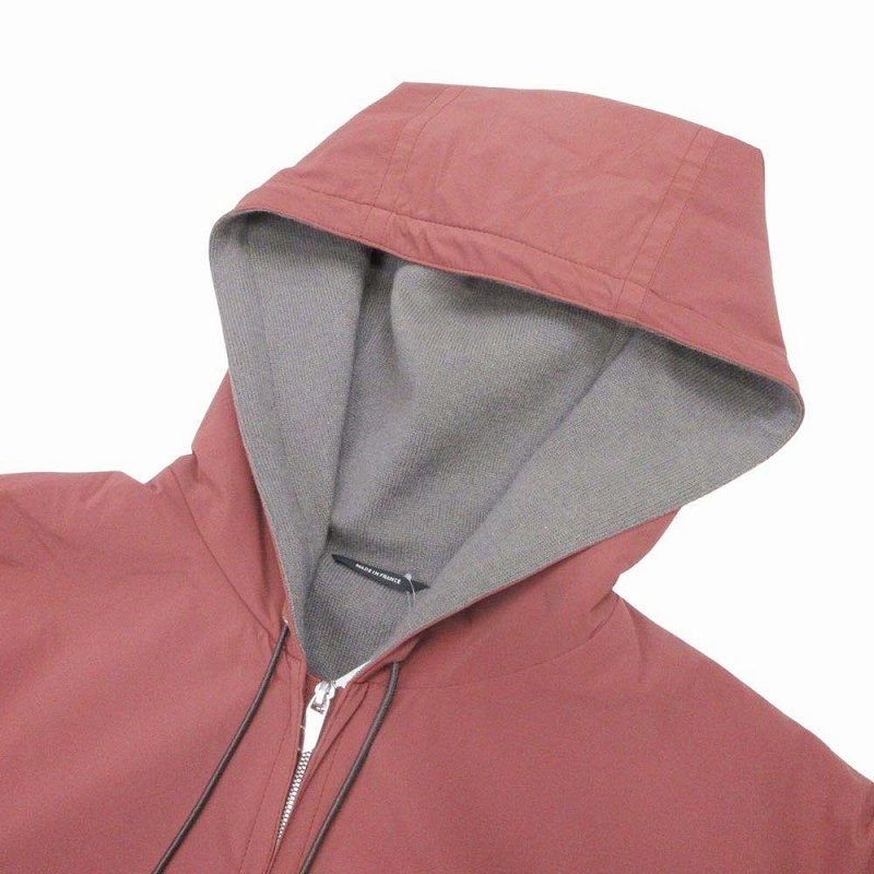 Hermes Nylon Parka Jacket Blouson Outerwear Hooded Cashmere Lining Leather Zip