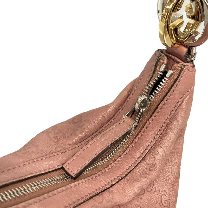 Gucci Shoulder Bag GG Twinsguccissima Line 232962 Pink Leather