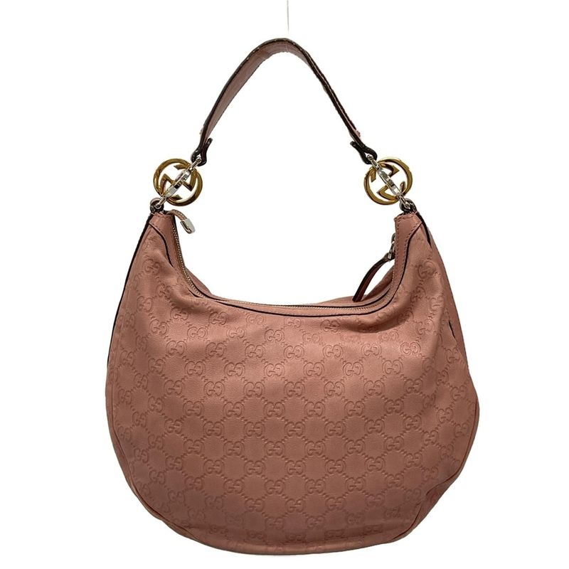 Gucci Shoulder Bag GG Twinsguccissima Line 232962 Pink Leather