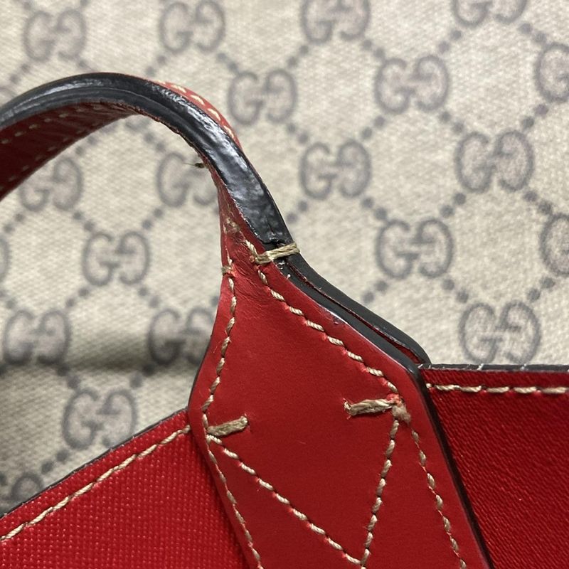 Gucci Tote Bag GG Kaleido Medium Reversible Leather Tote Bag 368568 Dark Brown