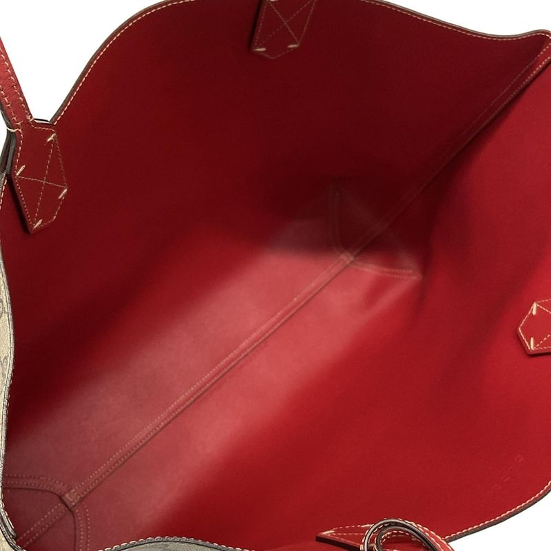 Gucci Tote Bag GG Kaleido Medium Reversible Leather Tote Bag 368568 Dark Brown