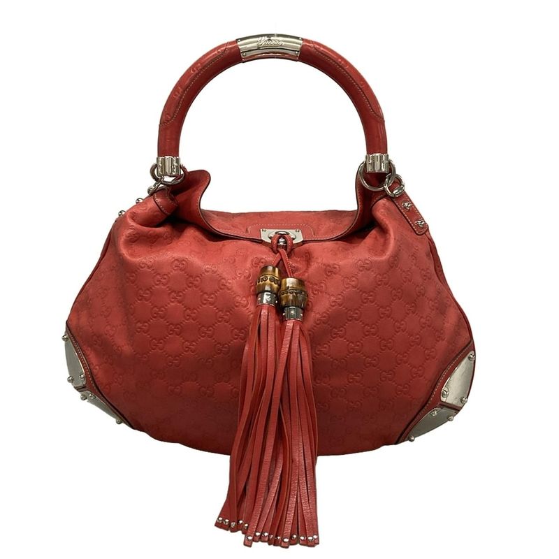 Gucci Handbag Indy Guccissima Line 177088 Red Leather