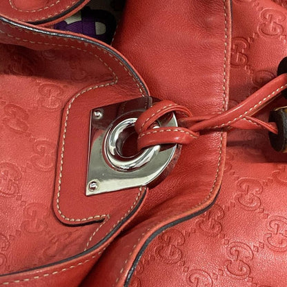 Gucci Handbag Indy Guccissima Line 177088 Red Leather