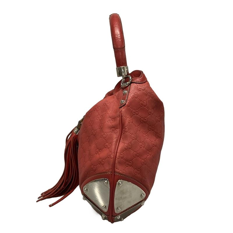 Gucci Handbag Indy Guccissima Line 177088 Red Leather