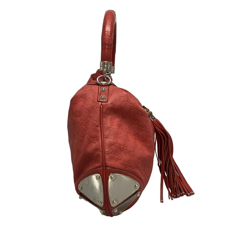 Gucci Handbag Indy Guccissima Line 177088 Red Leather