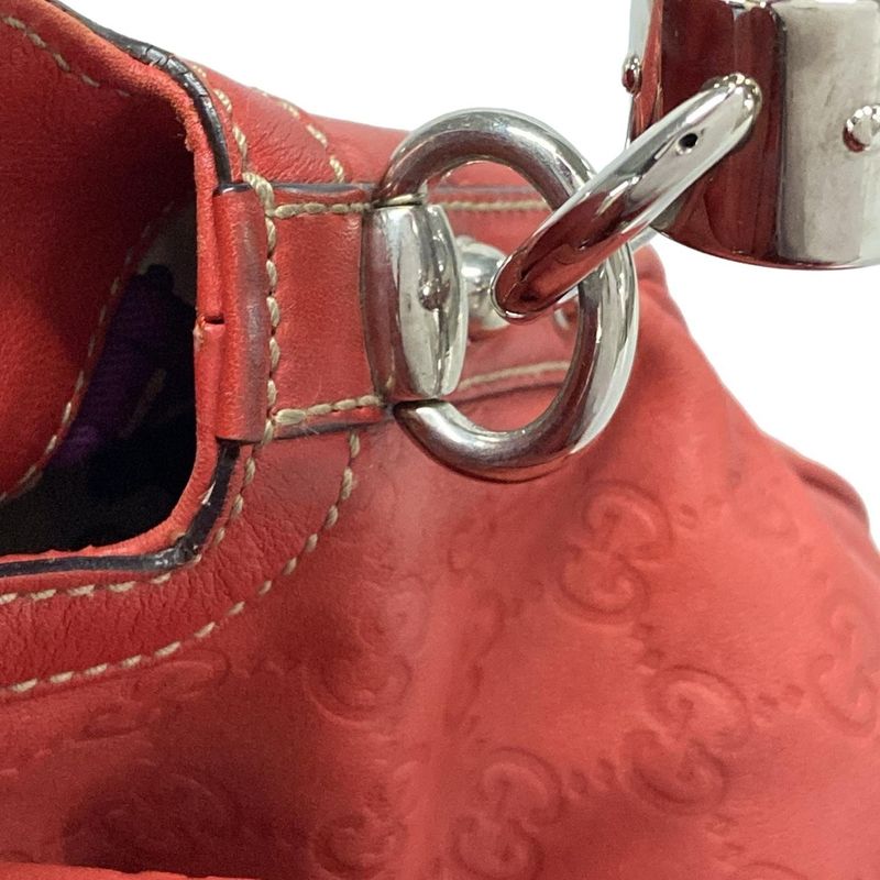 Gucci Handbag Indy Guccissima Line 177088 Red Leather