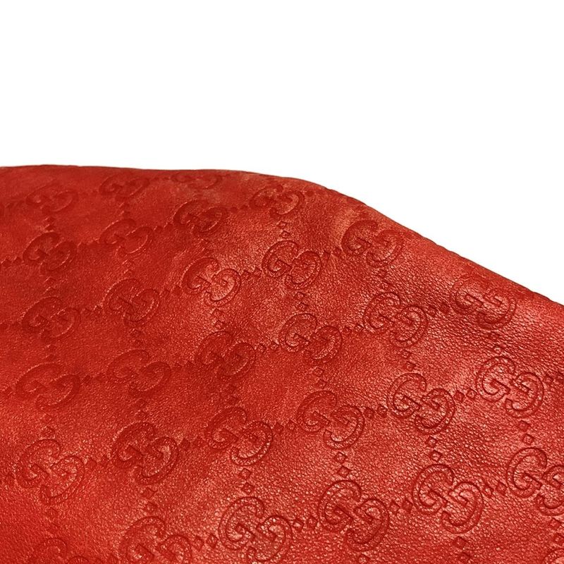 Gucci Handbag Indy Guccissima Line 177088 Red Leather