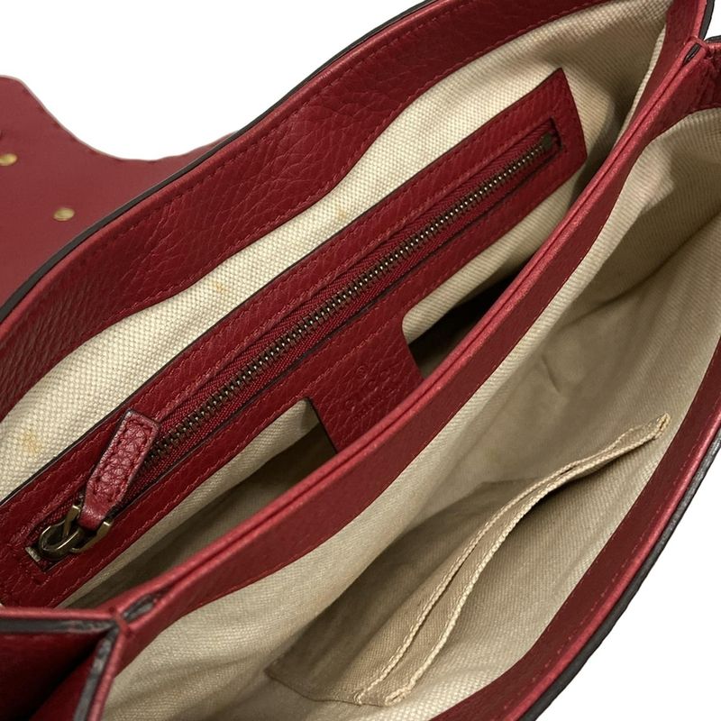 Gucci Shoulder Bag Ggmarmont 409154 Red Leather