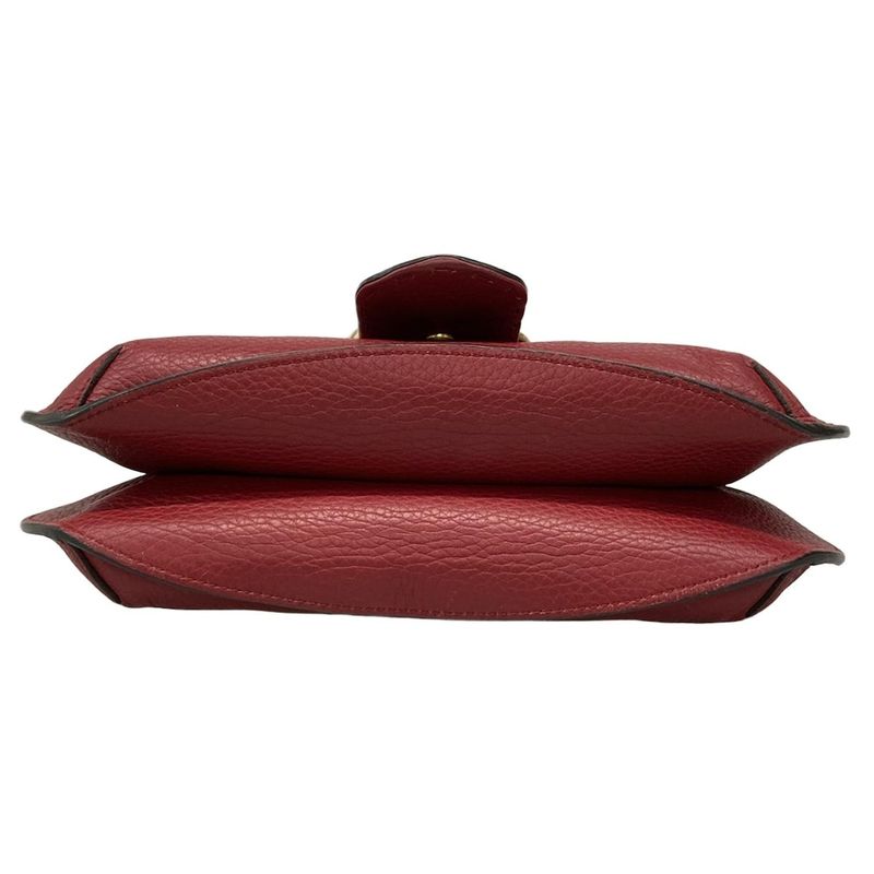 Gucci Shoulder Bag Ggmarmont 409154 Red Leather