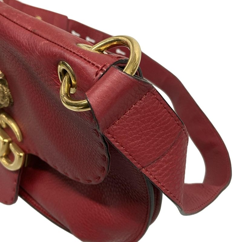 Gucci Shoulder Bag Ggmarmont 409154 Red Leather