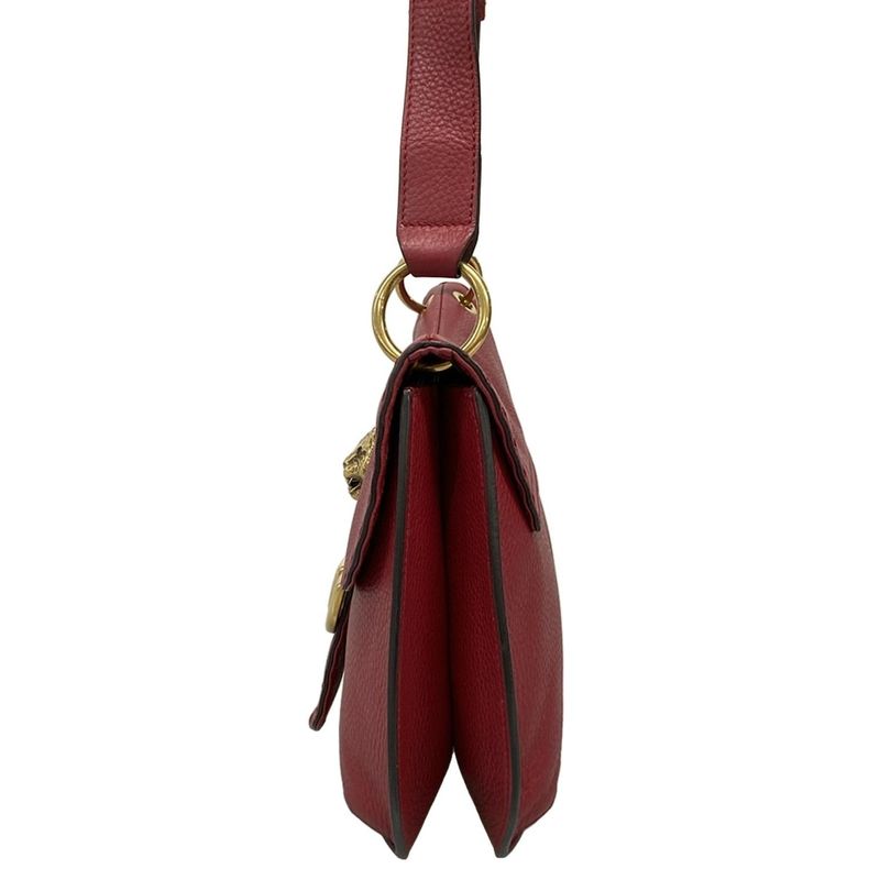 Gucci Shoulder Bag Ggmarmont 409154 Red Leather