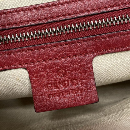 Gucci Shoulder Bag Ggmarmont 409154 Red Leather