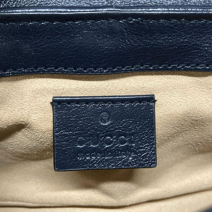 Gucci Shoulder Bag Ggmarmont 476433 Green X Dark Navy Mini Bag Leather