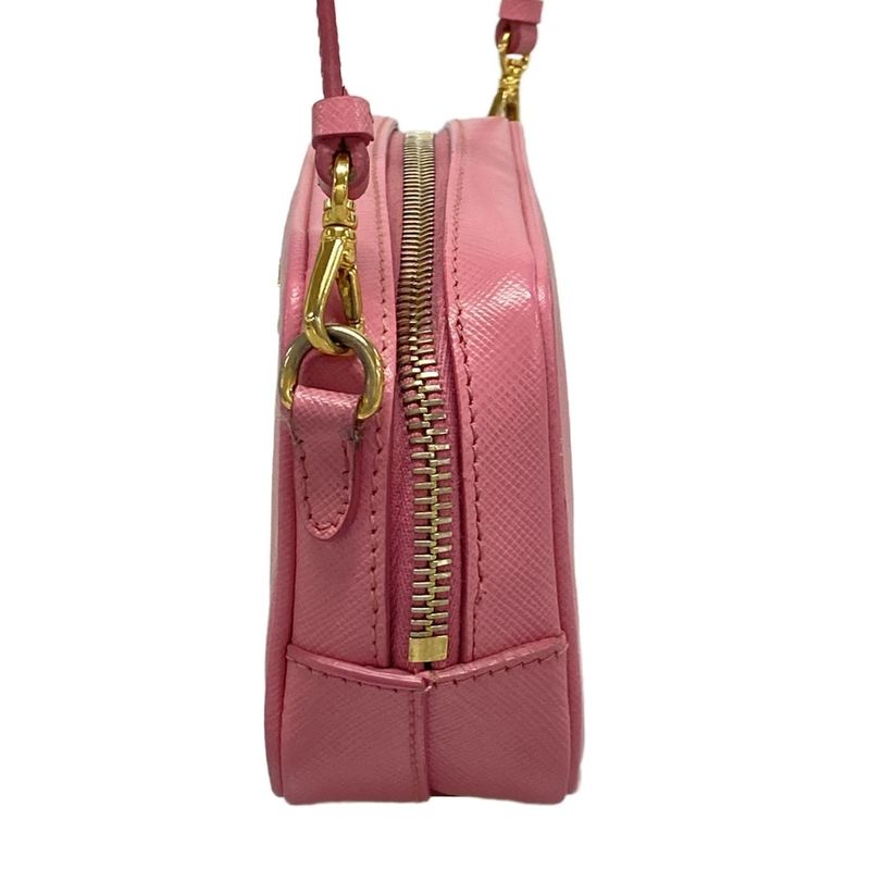 Prada Shoulder Bag - Pink Removable Strap Mini Bag Leather