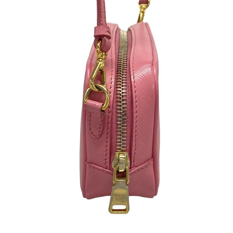 Prada Shoulder Bag - Pink Removable Strap Mini Bag Leather