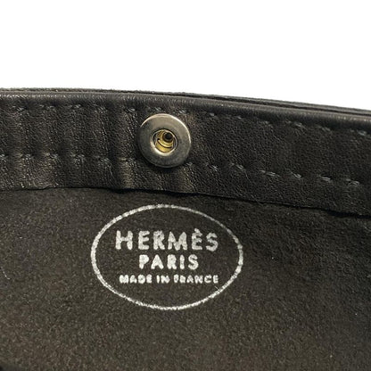 Hermes Shoulder Bag Toe De Punching Black Leather