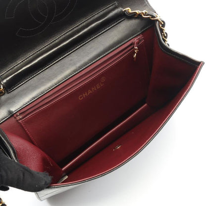 Chanel Shoulder Bag Matelasse Black Lambskin Matelasse Push Lock Chain Shoulder