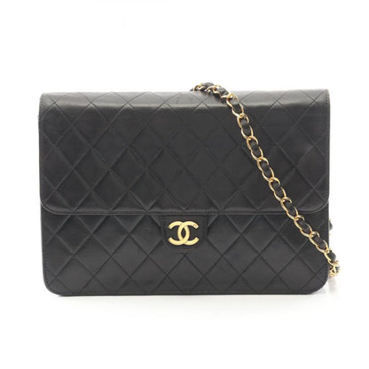 Chanel Shoulder Bag Matelasse Black Lambskin Matelasse Push Lock Chain Shoulder