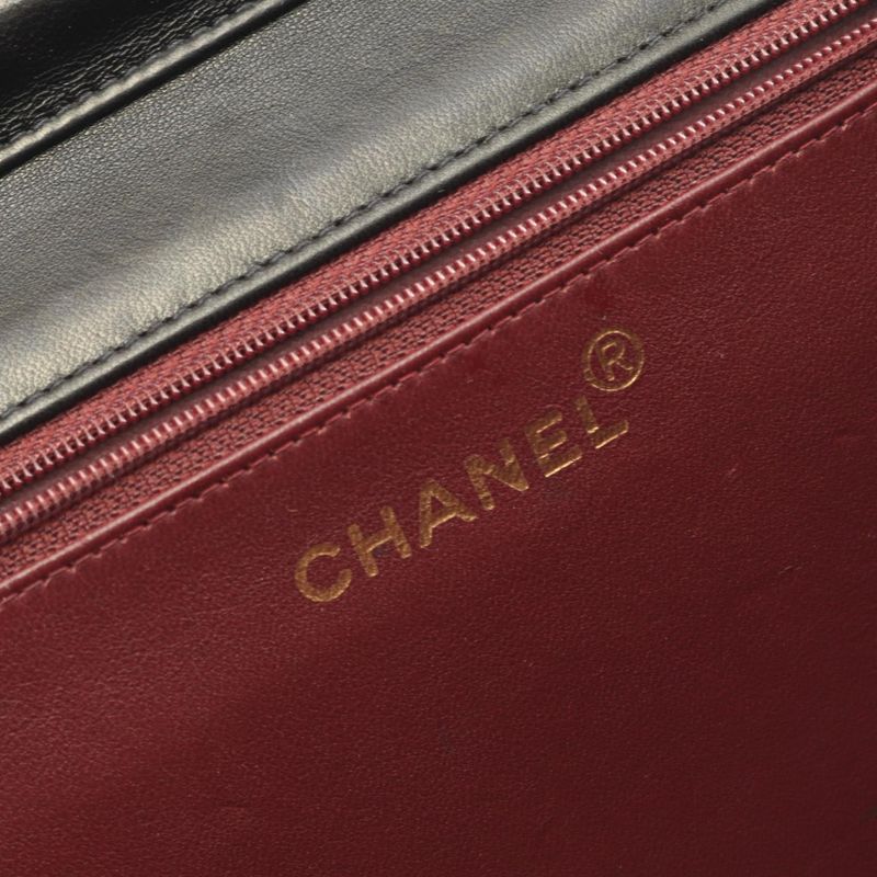 Chanel Shoulder Bag Matelasse Black Lambskin Matelasse Push Lock Chain Shoulder