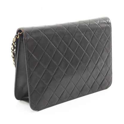 Chanel Shoulder Bag Matelasse Black Lambskin Matelasse Push Lock Chain Shoulder