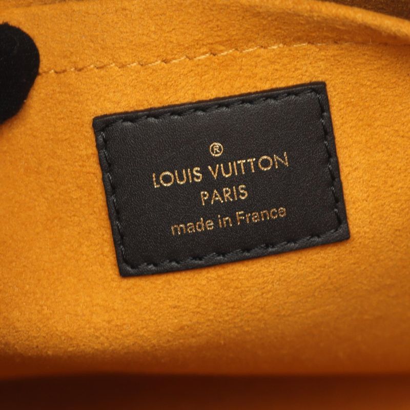 Louis Vuitton Handbag On My Side MM Monogram Taffetage Noir Black M53826 Noir