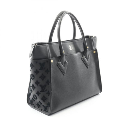 Louis Vuitton Handbag On My Side MM Monogram Taffetage Noir Black M53826 Noir