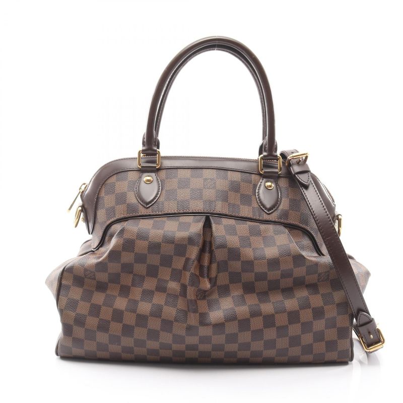 Louis Vuitton Handbag Trevi GM Damier Ebene N51998 PVC Coated Canvas Leather
