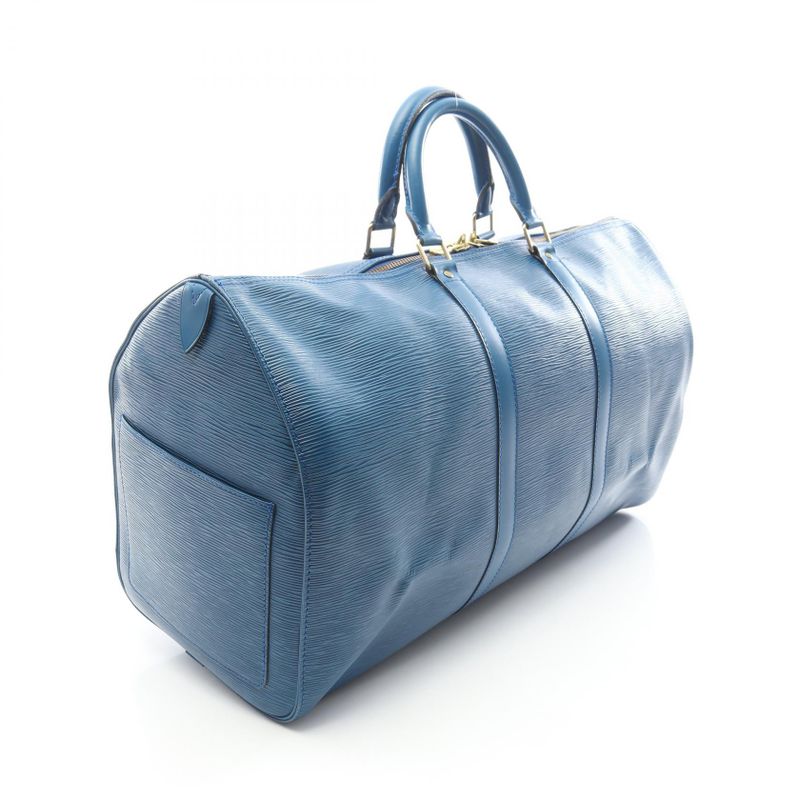 Louis Vuitton Boston Bag Keepall 50 Epi Toledo Blue M42965 Toledo Blue Leather